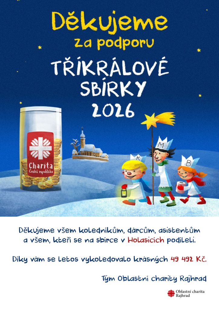 poděkování tříkrálová sbírka