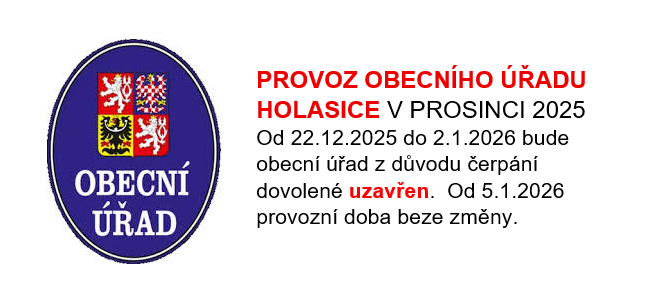 Provoz obecního úřadu v&nbsp;prosinci