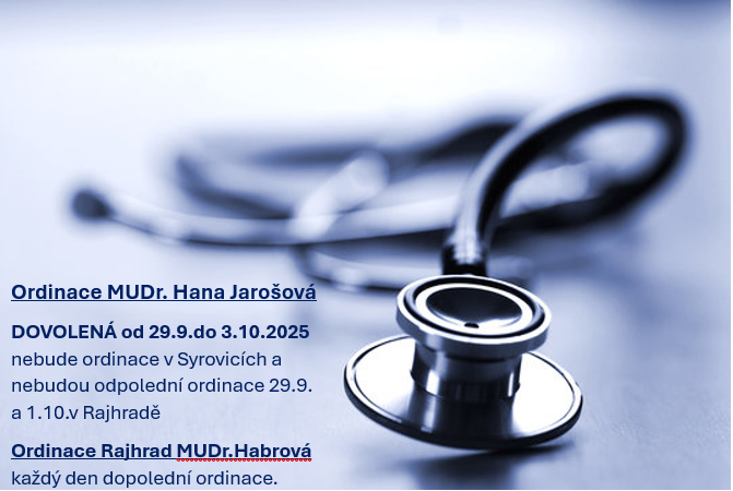 MUDr. Jarošová dovolená