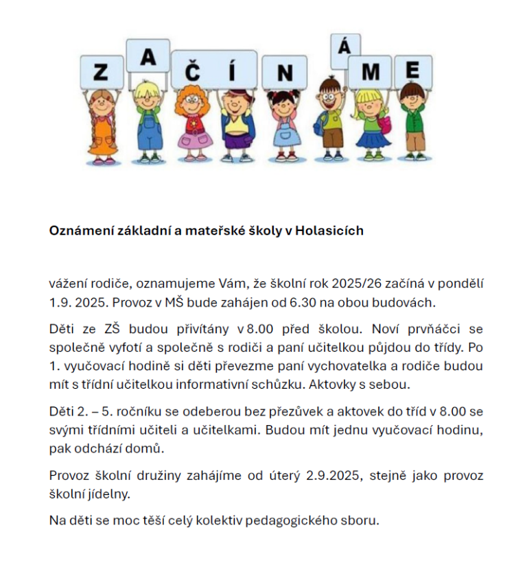 Zahájení školního roku 2025/26