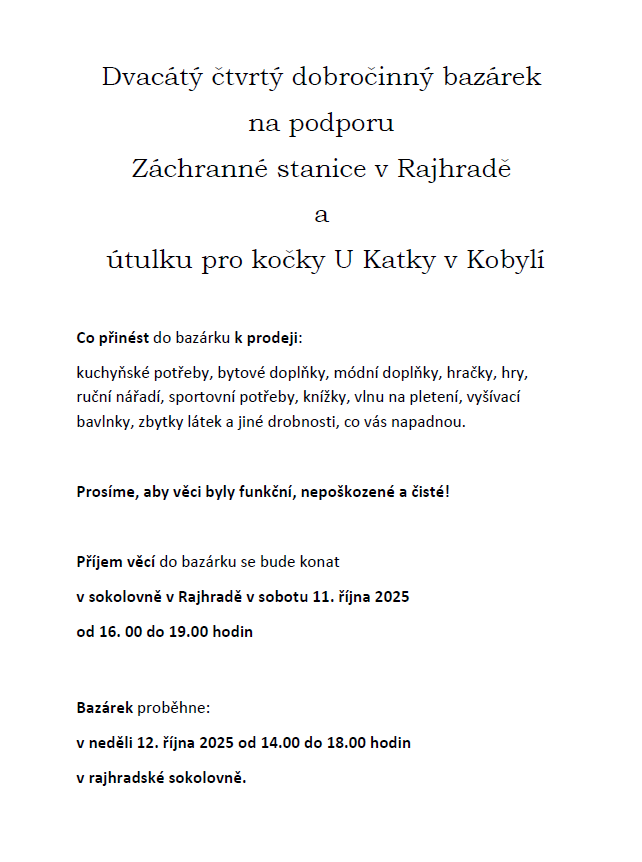 Dobročinný bazárek