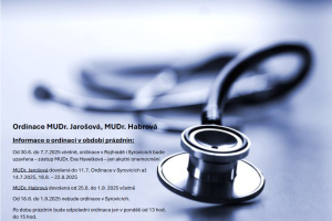 Ordinace v období prázdnin