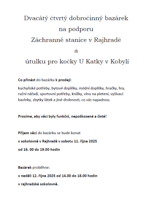 Dobročinný bazárek