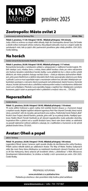 Kino Měnín prosinec