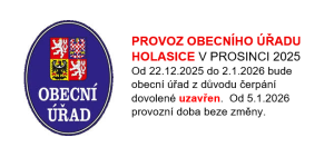 Provoz obecního úřadu v prosinci
