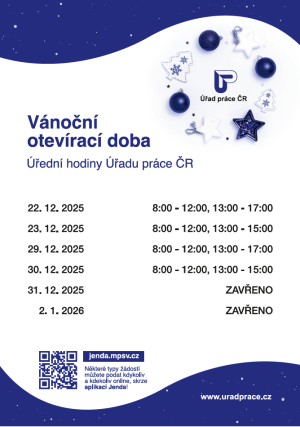 Vánoční otevírací doba úp